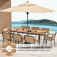 thumbnail image 4 of Spaco 79" Acacia Wood Outdoor Dining Table for 8 with 1.9" Umbrella Hole, Furniture Conversation Sets, Coffee Table for Garden, Poolside, Backyard, 4 of 7