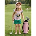 thumbnail image 5 of BemeyourBBs Toddler Baby Girl Golf Outfits Infant Baby Girls Summer Clothes Golf Cart Embroidered Striped Fly Sleeve T Shirt Tops Elastic Waist Pockets Shorts 2Pcs Clothes Set, 5 of 9
