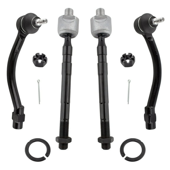 BOXI 4pcs Front Inner and Outer Tie Rod Ends Fit for Hyundai Elantra 2011-2016/Elantra Coupe 2013-2014/Elantra GT 2013-2017/Veloster 2012-2017 | EV800886 ES801074 ES801075