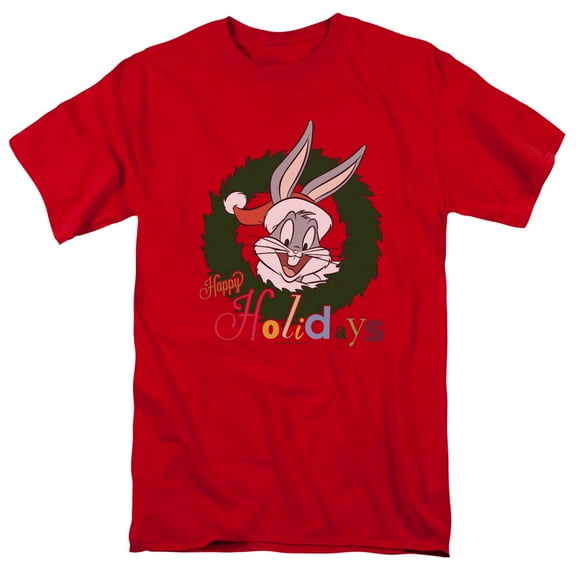 Looney Tunes Holiday Bunny Mens Short Sleeve Shirt