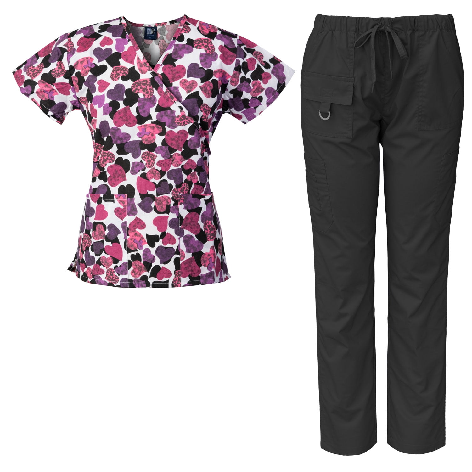 Download Medgear - Medgear Womens Scrubs Set, Printed Scrubs Top ...