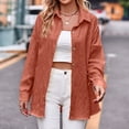 thumbnail image 2 of Women’s Casual Long Sleeve Button Down Corduroy Shirt, Loose Fit Lapel Collar Blouse Top for Spring Fall Outfits, 2 of 5