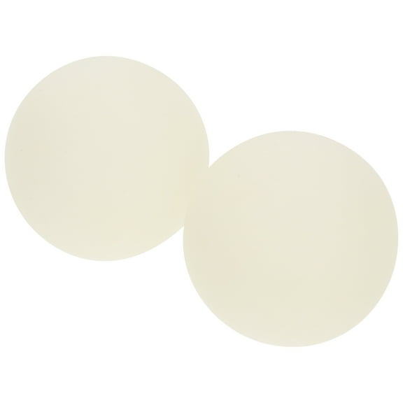 Beige PVC Hockey Pucks for Playing Lightweight with Low Friction Glide 2Pcs