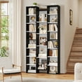 thumbnail image 4 of Homfa 2 Pieces Bookshelves, 71’’ Tall Three Row Bookshelf with Adjustable Shelves, 21-Cubes CD Display Storage Organizer Shelf for Living Room Home Office, Black+White, 4 of 7