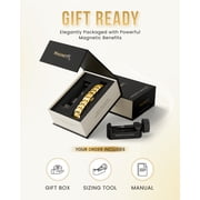 MagnetRX Bracelets for Men — EllipseMAX Designed in USA & Patent Pending — Premium Titanium Mens Bracelet & Adjustable Length (Gold)