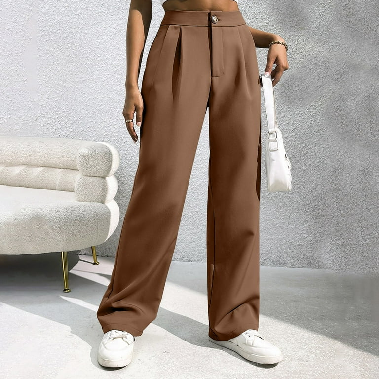 【AKIKOAOKI】24SS wide work trousers Ovticza Women Wide Leg Dress Pants High Waisted Loose Fit