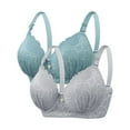 thumbnail image 1 of Birdeem Womens Solid Color Steel Ring Oversized Gathering Underwear Daily Bra, 1 of 2