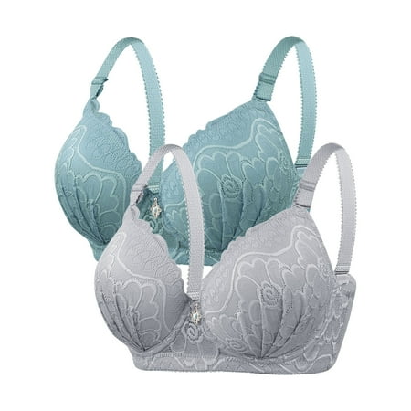 Nmnitkp Bras for Women Easy to Clean and Maintain Minimizer Bras for Women Full Coverage Underwire Bras Plus Size Lifting Lace Bra for Heavy Breast & High Quality Fabric Bra Cup C/D(2 3PC)
