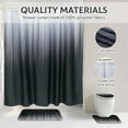 thumbnail image 5 of Dznils Black and Gray Ombre Shower Curtain Set with Rug, 16pc Modern Bathroom Decor Set, 72" x 72", 5 of 11