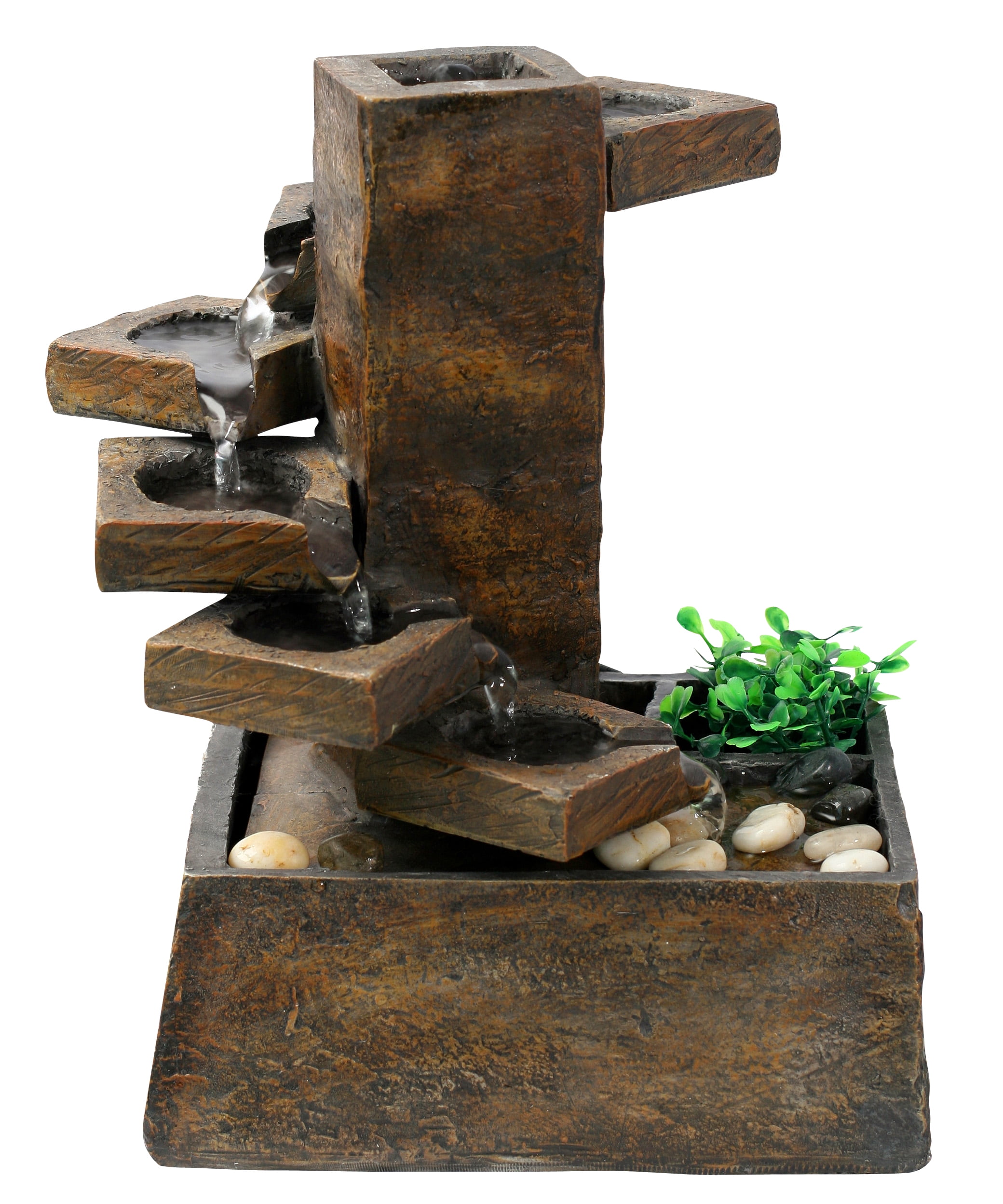 Alpine Corporation Eternity Tabletop Water Fountain Tiered Stone