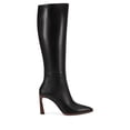 thumbnail image 2 of Vince Camuto Perintie Black Leather Pointed Toe Knee High High Heel Dress Boot (Black, 7.5), 2 of 6