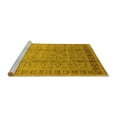 thumbnail image 2 of Ahgly Company Machine Washable Indoor Square Oriental Yellow Industrial Area Rugs, 5' Square, 2 of 4