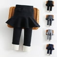 thumbnail image 6 of FAIWAD Girls Fleece Lined Leggings with Skirt Winter Thick Warm Stretchy Tights Kids Ruffle Pantskirt, 6 of 6