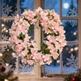 thumbnail image 6 of YardVibe Hydrangea Spring Wreaths for Front Door, 18'' Pink Hydrangea Artificial Door Wreaths for Home Mantle Wall Farmhouse Decor, 6 of 6