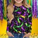 thumbnail image 1 of Blusas y camisas de manga larga con cuello redondo Camisas con estampados de manga larga Cuello redondo lindo Blusas casuales elegantes Ropa Camisas de cuello redondo Niña Top de poliéster, 1 of 5
