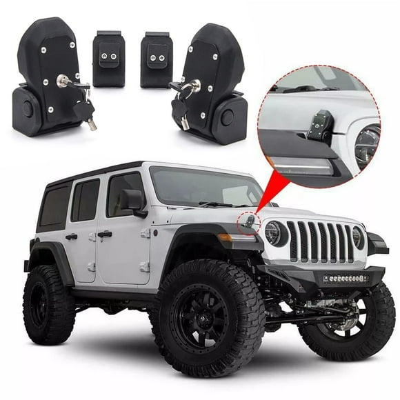 KMFCDAE Jeep Hood Latches JL OEM Original Anti-Theft Hood Locking Catch Latch Kit with 4 Keys for 2018-2021 Jeep Wrangler JL and Jeep Gladiator JT (1 Pair)