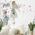 thumbnail image 1 of UBIUODIY Hada Niña Bicicleta Pegatinas de Pared Flores Mariposas Calcomanías de Pared Extraíbles Brillante Niña Vinilo Arte de Pared para Niñas Bebé UBIU Oursery Dormitorio Li, 1 of 5