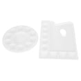 thumbnail image 1 of Plastic Paint Pallets, Rectangle 2pcs Circular Paint Tray Palettes  For DIY Art For Painting, 1 of 8