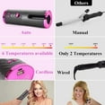 thumbnail image 2 of LOVEVER Automatic Curling Iron   Cordless Hair Curlers with Adjustable Temps & Timers  Ceramic Barrel Auto Wave Wand  Portable Rotating Curling Wand Hair Styling Tool for Travel, 2 of 6