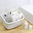 thumbnail image 3 of Creative Swivel Hook Bathroom Plastic Basket (Large Rectangular Gray White), 3 of 12