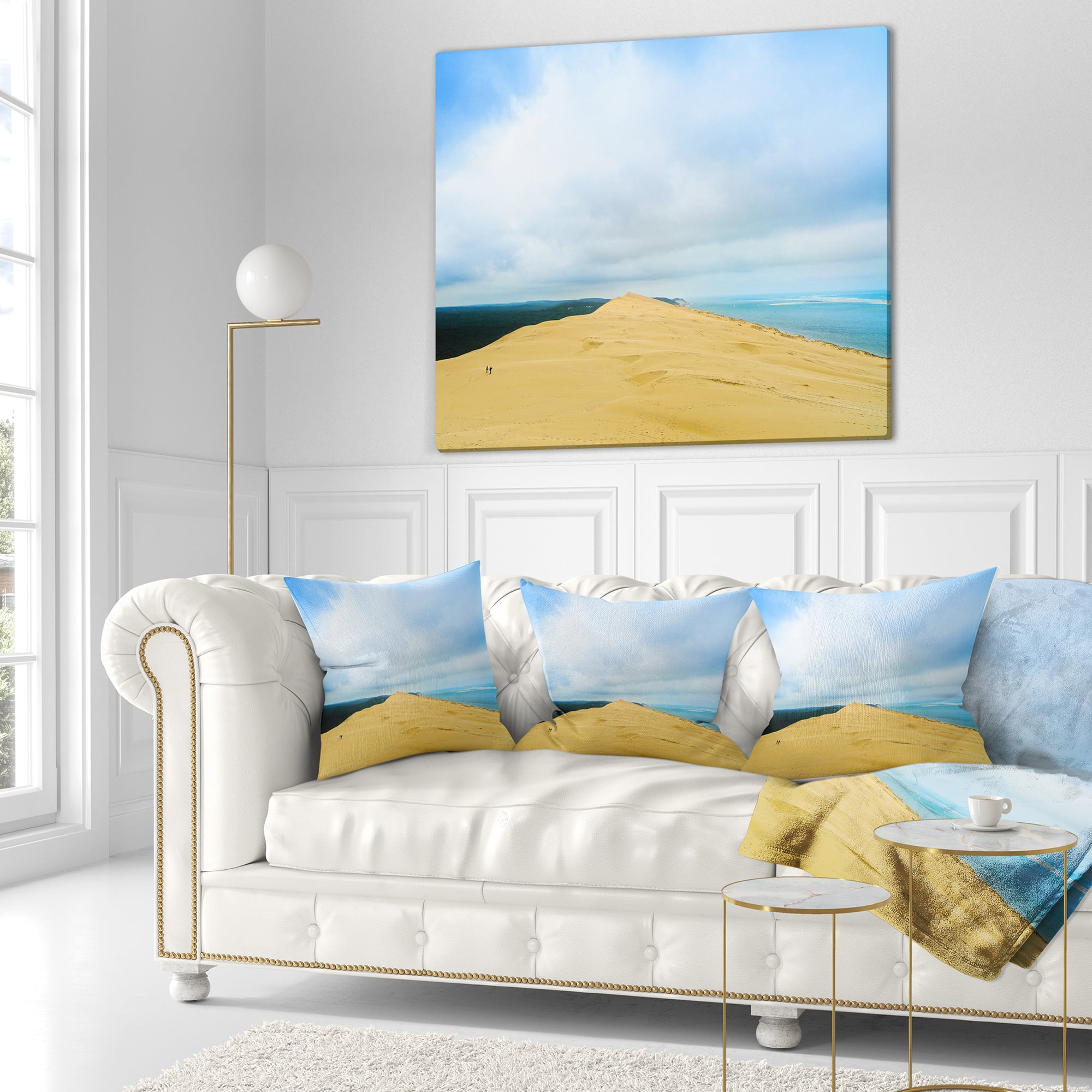 Designart Cala Violina Bay Beach Tuscany - Landscape Wall Throw Pillow - 18x18