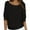 284#Black, variant on Women Summer Fall Lightweight Sweaters 3/4 Sleeve Loose Knit Pullover Elegant Work Tops Business Casual Outfits Orange 4XL