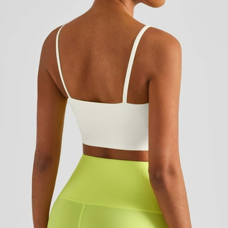 SNKSDGM Female Tank Tops for Women Trendy White Tank Top Woman with Built in Bra Ribbed Women s Slim fit Yoga Top with Straps Sports Bra with Chest Pads for Running & Fitness L