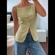 thumbnail image 5 of Camiseta de Tirantes para Mujer, , con Botones, Asimétrica, Estilo Y2K, para Salir. Verde S, 5 of 10