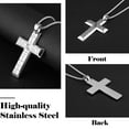thumbnail image 3 of HZMAN Stainless Steel Serenity Prayer Cross Pendant Necklace for Men Women Religious Bible Verse Cross Necklace Christian Faith Necklaces, 3 of 6