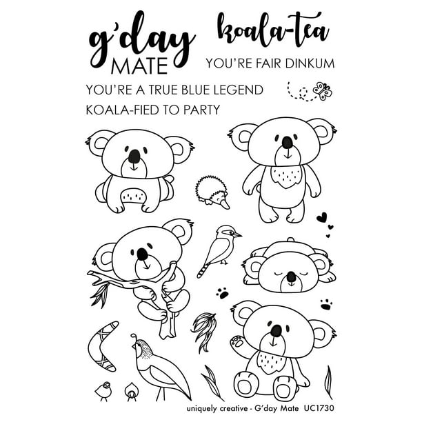 Uniquely Creative 4"X6" Clear Stamps 22/Pkg-G'day Mate