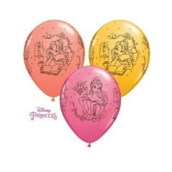 11" PRINCESS BELLE Latex Assortment • Party Supplies Decorations Balloon - Pack of 6