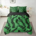 thumbnail image 2 of Manfei Animal Print 7-Piece Bedding Comforter Set for Female Men Teens,Black Green King Bedding Sets,Abstract Geometric Ultra Soft Bed Sheets,Ultra Soft Home Decor,Reversible, 2 of 8