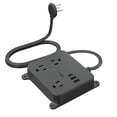 thumbnail image 1 of Regleta de enchufe plano – TROND cable de extensión ultrafino con 3 cargadores USB, estación de carga de escritorio de 3 salidas de CA, soporte de pared, compacto para el hogar, banco de trabajo, elem, 1 of 5