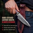 thumbnail image 6 of Predator Hunter - Patented Handmade Damascus Steel Fixed Blade Hunting Knife 10" Walnut Wood Handle & Leather Sheath Bushcraft Outdoor Skinning Survival Collector Men Gifts, 6 of 6