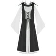 thumbnail image 6 of inhzoy Renaissance Dress for Girls Medieval Princess Costume Retro Lace-up Maxi Dress Halloween Dress up Black 14, 6 of 9