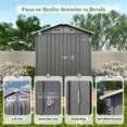 thumbnail image 2 of Easmvetaln 5x3x6FT Metal Sheds & Outdoor Storage, Tool Shed for Patio Backyard Garden (Gray), 2 of 7