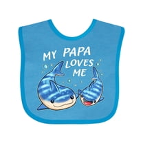 Inktastic My Papa Loves Me- Whale Shark Boys or Girls Baby Bib