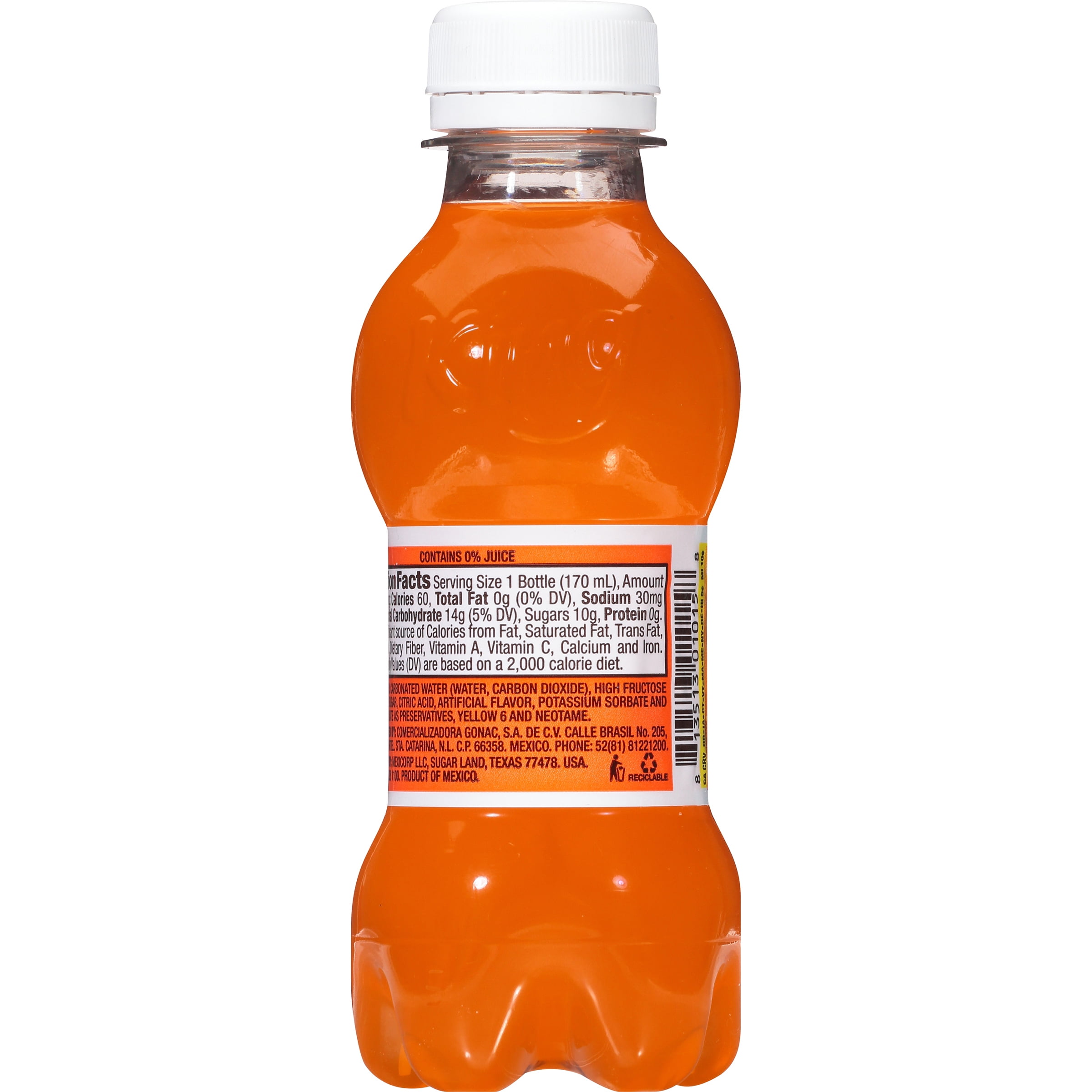Fruity King Mini Soda, Orange, 5.75 Fl Oz