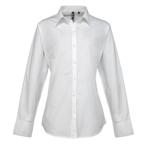 Premier Womens Supreme Poplin Long-Sleeved Formal Shirt