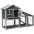 thumbnail image 1 of Gymax 58'' Wooden Rabbit Hutch Large Chicken Coop Weatherproof Indoor & Outdoor Use, 1 of 10