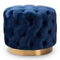 thumbnail image 1 of Tela de terciopelo azul real Valeria Glam Ottoman Baxton Studio, 1 of 7