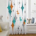 thumbnail image 6 of Boho Middle Century Sheer Curtains 54 Inches Long, Retro Orange Teal Grey Star Rhombus Light Filering Curtains, Breathable Simi Curtain Privacy Drapes for Kitchen Bathroom Small Window Treatment, 6 of 9