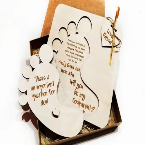 YIWUMI Wooden Gesture Hanging Ornament for Godparents Gift Pendant Home Decoration