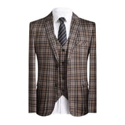 Cloudstyle Mens Two-button Single-breasted Suit Three-piece Set