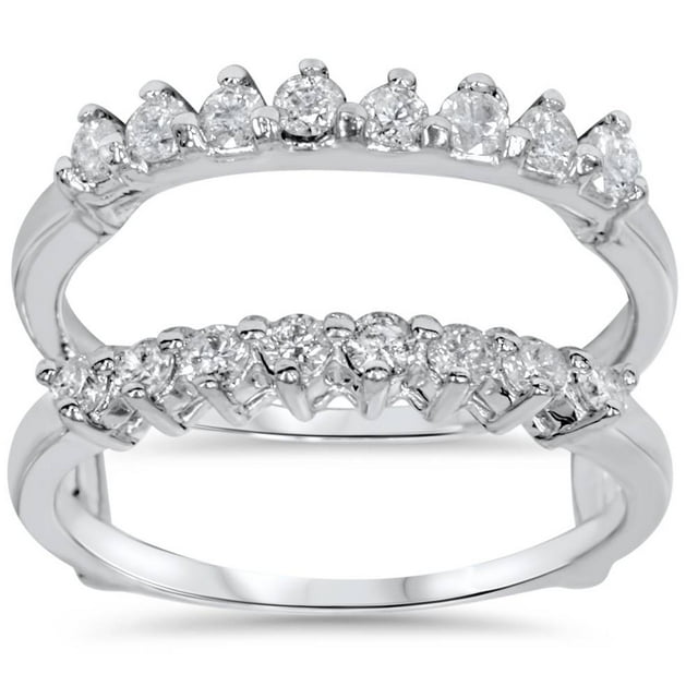 Bague de Protection de Mariage en Diamant 5/8ct avec Renfort en Or Blanc 14K