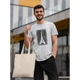 thumbnail image 2 of Eiffel Tower Chalk Art T-Shirt Men -Ethan Harper Designs, Male 4X-Large, 2 of 4