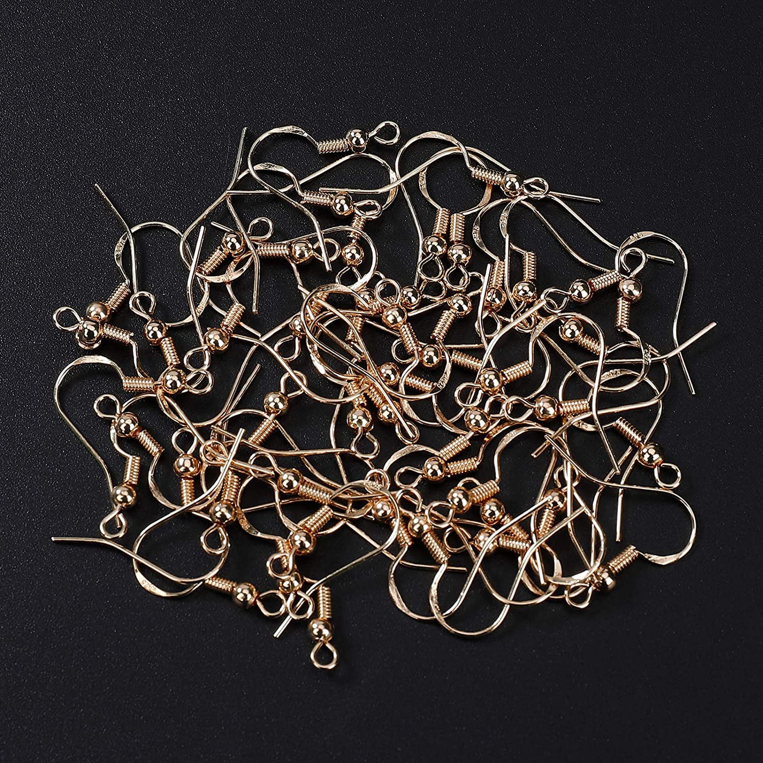 Yeegool Earring Hooks 925 Sterling Silver Ear Wires Fish Hook Earring With Spring Ball For Diy Jewelry Customize Making 100 Pcs Kc Plated Gold