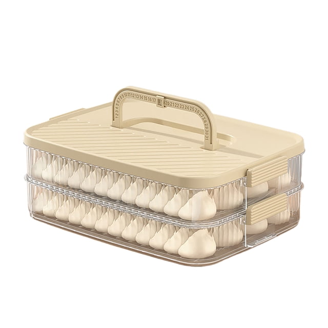 Riforla Dumpling Cookies Container Multilayer Food Storage Container with Lid Transparent Stackable Dumpling Plastic Seal for Kitchen and Refrigerator Food Storage Green