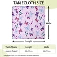 thumbnail image 2 of Pink Butterfly Pattern Square Fitted Tablecloth with Elastic Edge,Square Table Cover,Washable Elastic Table Cover for Home Kitchen Party Decor 36"x36", 2 of 6