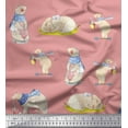 thumbnail image 1 of Soimoi Cotton Jersey Fabric Cycle,Rabbit & Bear Kids Print Fabric by Yard 58 Inch Wide, 1 of 1